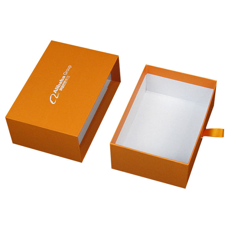 Wholesale Premium Paper Drawer Gift Boxes for Business Anniversary with Hot Stamping Logo