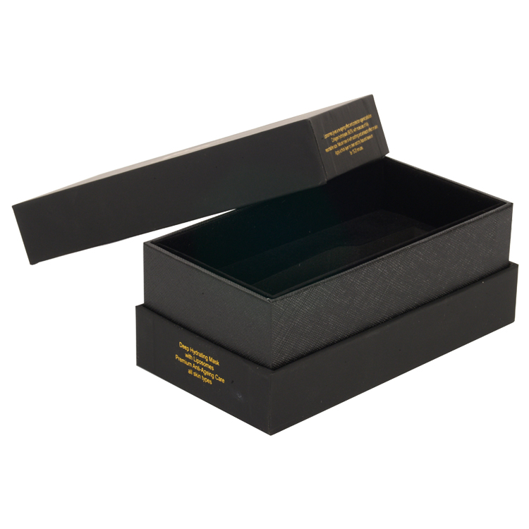 Customized Lid and Base Packaging Shoulder Neck Gift Box for Cosmetic Packaging with Gold Hot Foil Logo and Velvet Foam Holder