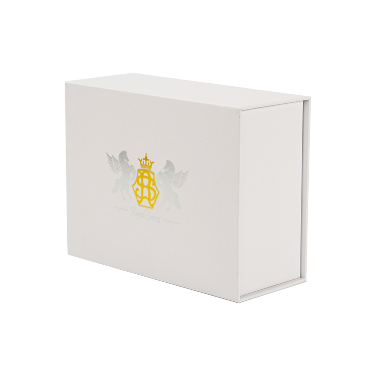 Flap Lid Packaging Cardboard Bespoke Custom Magnetic Closure Gift Box for Wristwatch with Gold Foiled Logo and Velvet Foam Holder