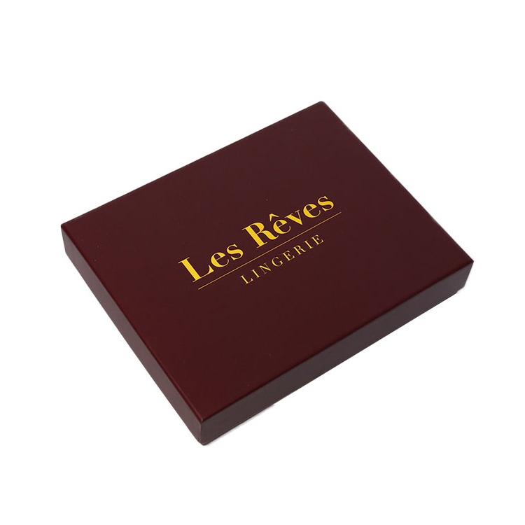 Luxury Gold Stamping Custom Printed Fancy Paper Lid and Base Gift Box for Lingerie Packaging