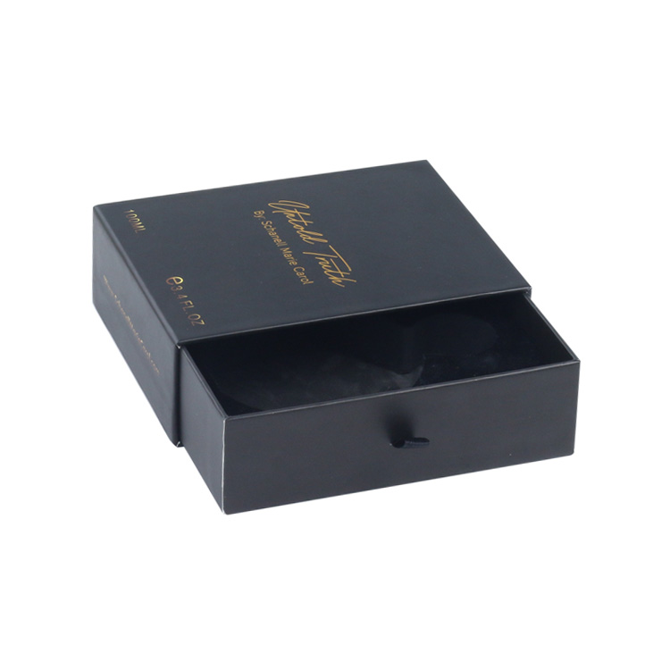 Custom Perfume Box Drawers Wholesale Pull Out Paper Drawer Box for Fragrance with Gold Foiled Logo and EVA Foam Holder