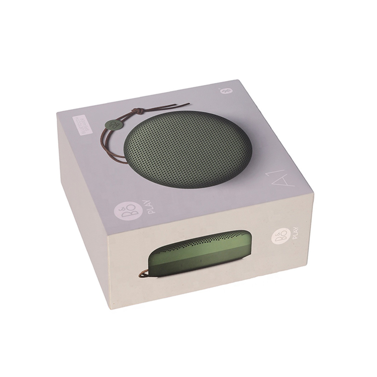 China Supplier Custom Printed Bluetooth Speaker Lid and Base Cardboard Rigid Paper Packaging Box
