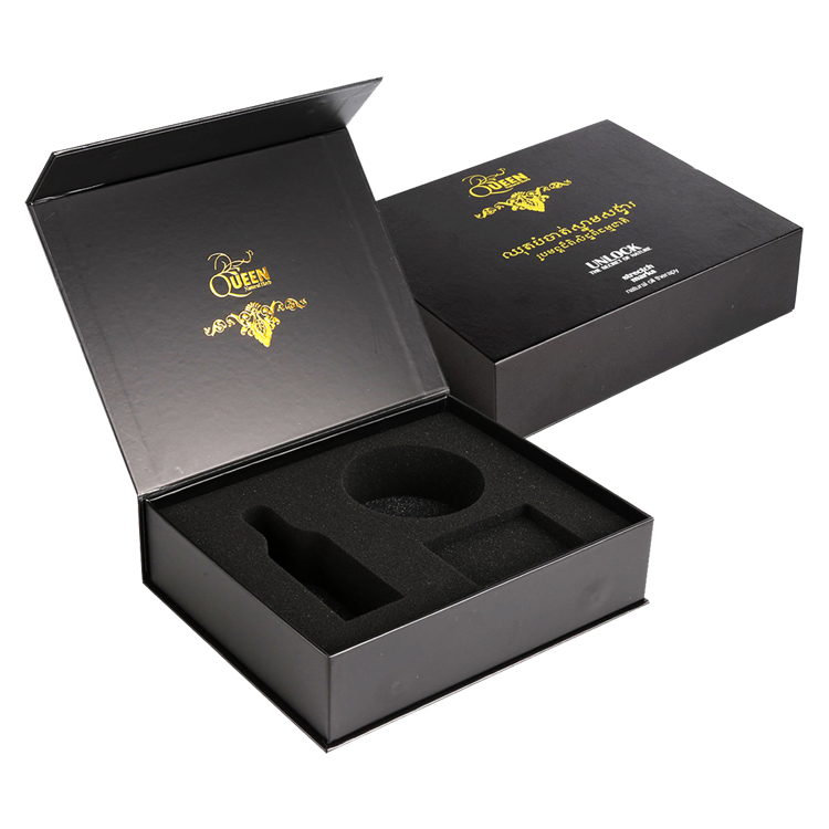 Custom Flip Top Magnetic Closure Cardboard Gift Box Packaging with Die Cut Foam Insert Holder for Cosmetics