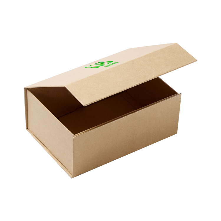 Natural Brown Kraft Folding Gift Boxes with Magnetic Closure and Foil Stamping Logo