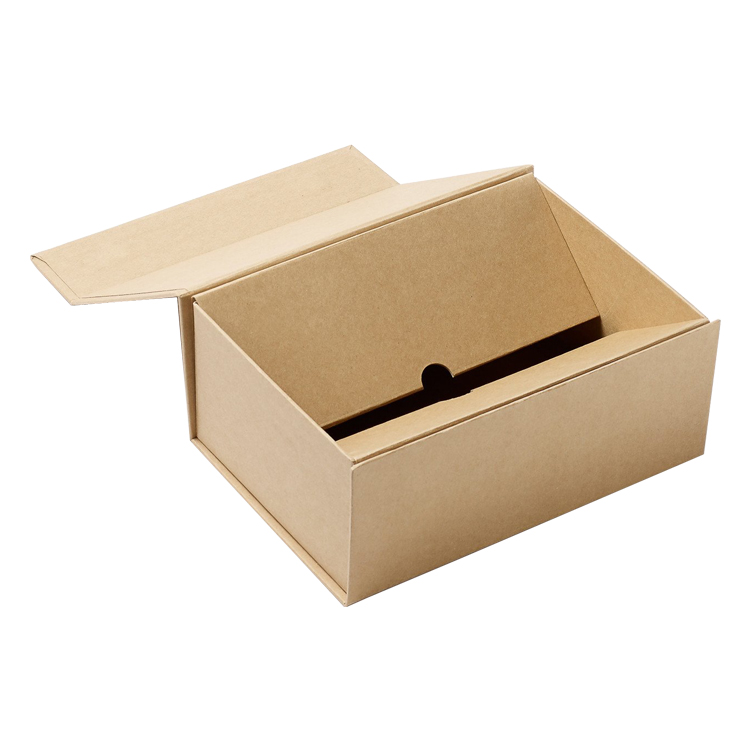 Natural Brown Kraft Folding Gift Boxes with Magnetic Closure and Foil Stamping Logo
