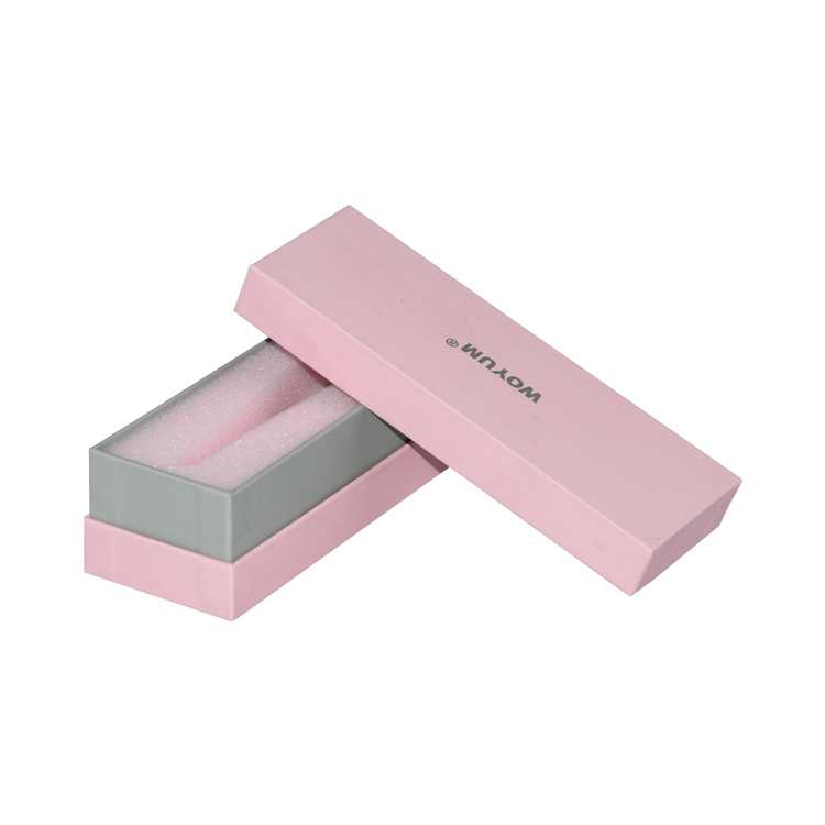 Custom Pink Cardboard Lid and Base Paper Box for Beauty Device Packaging with Foam Holder