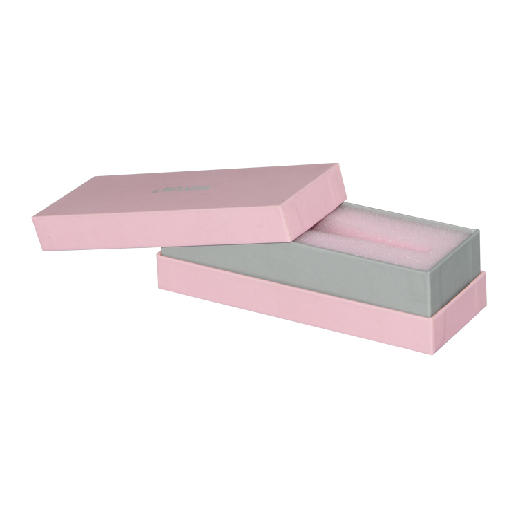 Custom Pink Cardboard Lid and Base Paper Box for Beauty Device Packaging with Foam Holder