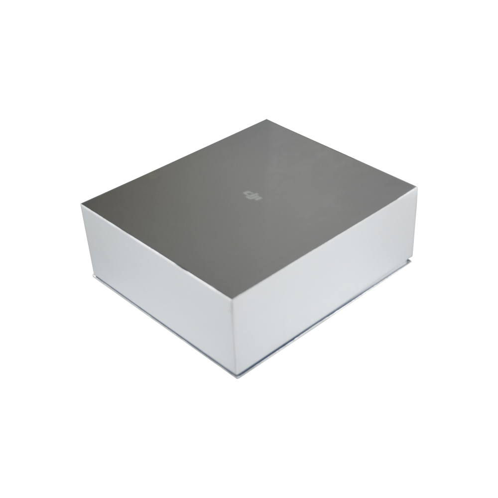 Luxury Silver Rigid Gift Box with Cardboard Holder for Aerial Photography Drone Packaging
