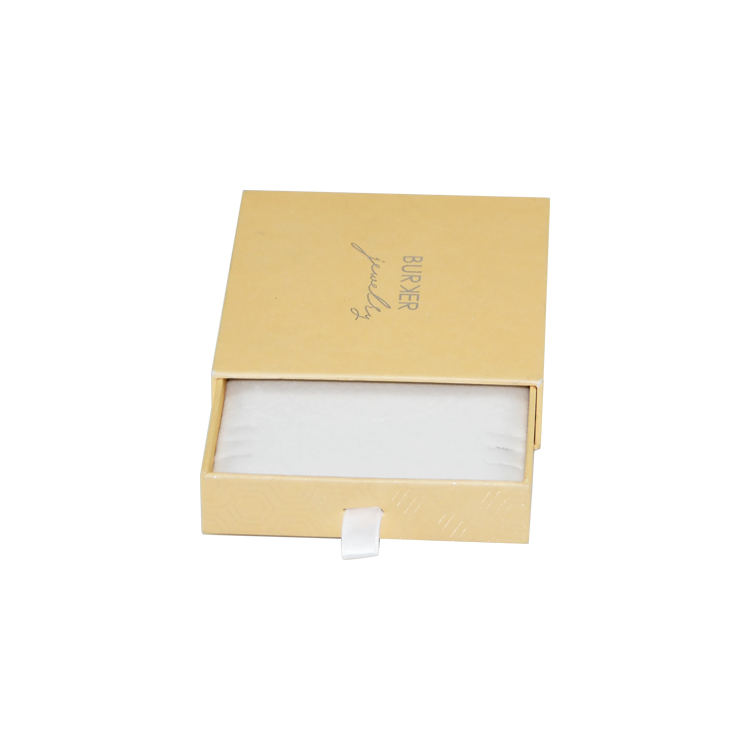 Custom Fancy Paper Gift Box Slide Open Drawer Boxes for Jewelry Packaging with Velvet Holder and Silver Hot Foil Stamping Logo