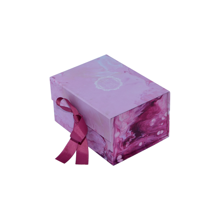 Custom Logo Luxury Cardboard Magnetic Collapsible Foldable Gift Box with Ribbon Closure