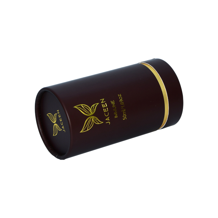 Fancy Paper Tube with Gold Foil Stamping Custom CBD Oil Packaging Paper Cylinder Box Tube Box