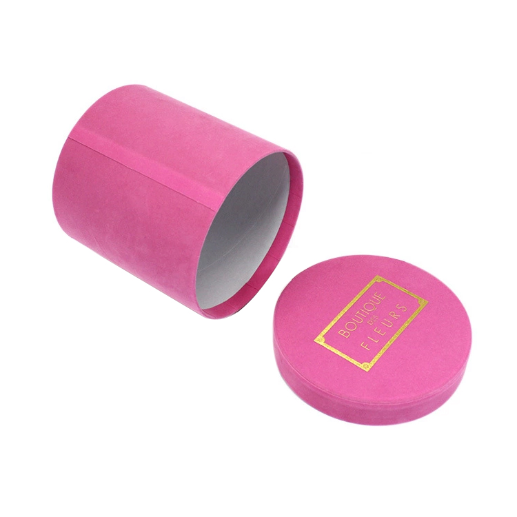 Custom Printed Cardboard Velvet Cylinder Packaging Gift Round Tube Paper Boxes With Lid