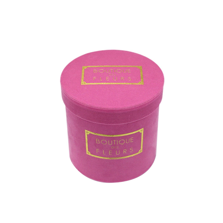 Custom Printed Cardboard Velvet Cylinder Packaging Gift Round Tube Paper Boxes With Lid