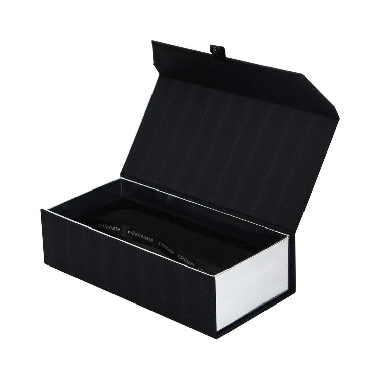 Textured Paper Magnetic Closure Gift Box in Black Color