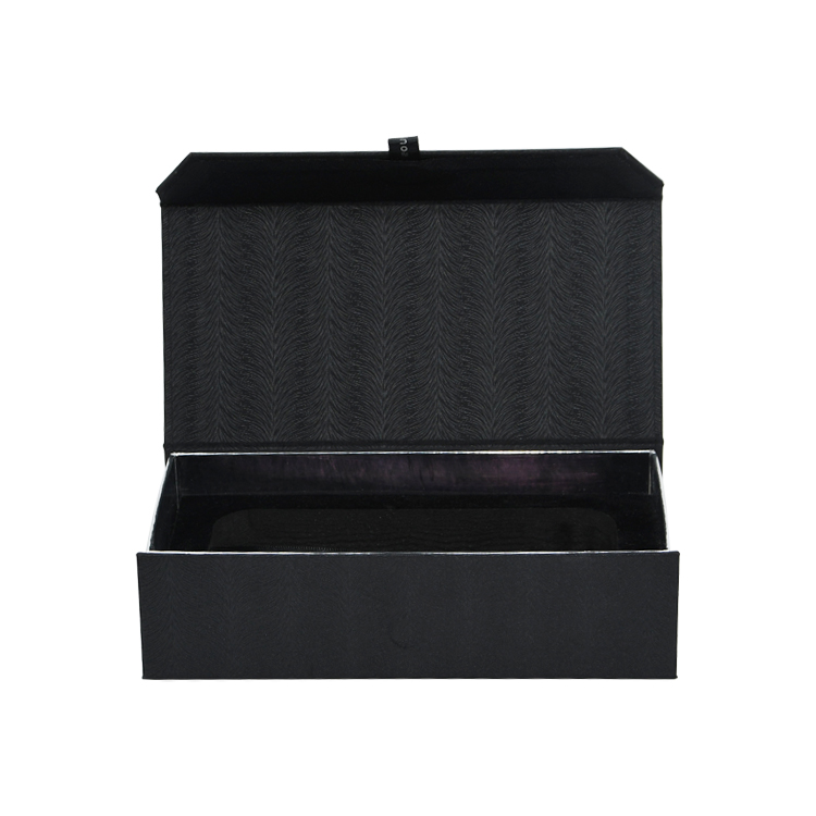 Textured Paper Magnetic Closure Gift Box in Black Color