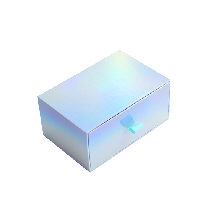 Rainbow Holographic Paper Drawer Box for Cosmetics Packaging