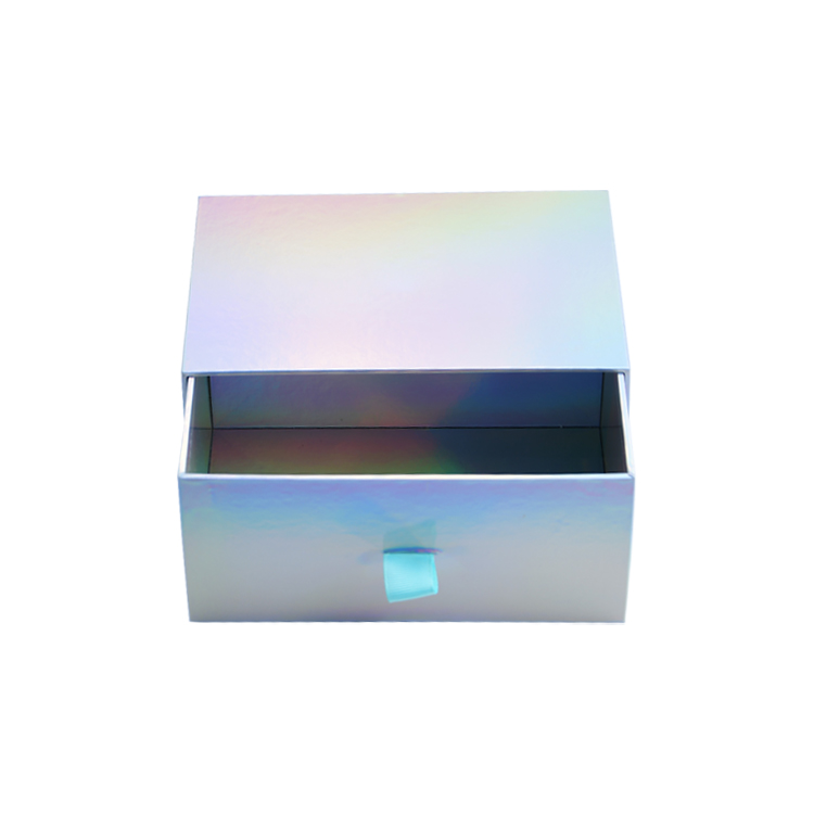 Rainbow Holographic Paper Drawer Box for Cosmetics Packaging
