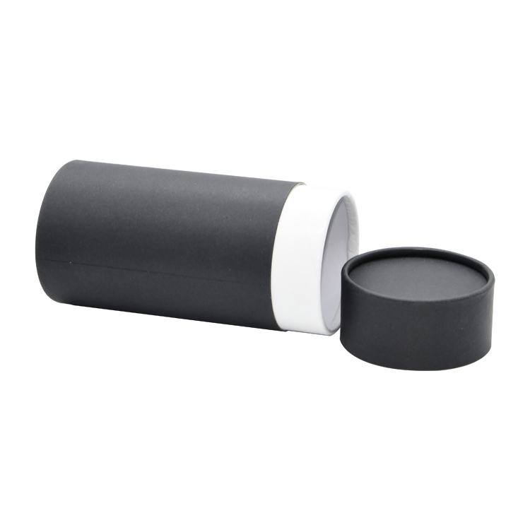Cylindrical Black Paper Tubes Round Box for 250 Gram Coffee Bean with Breath Valve