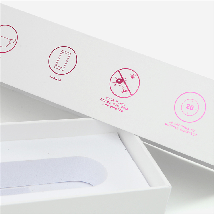 Rose Gold Custom Beauty Equipment Products Printed Logo Cardboard EVA Inside Paper Packaging Gift Box Luxury with Lid