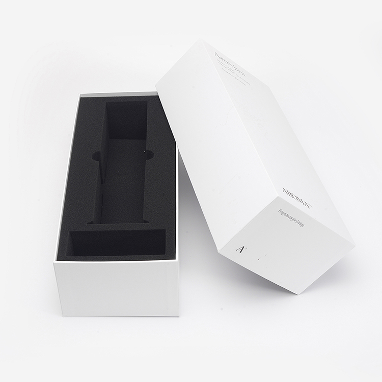 Custom White Matt Lamination Base and Lid Electronics Wine Packaging Cardboard Gift Box with Sponge