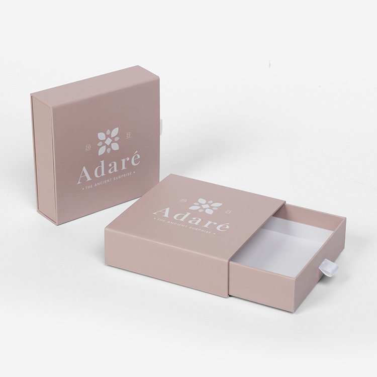 Wholesale Custom Printing Design Logo Rigid Cardboard Sliding Gift Drawer Box Packaging Jewelry Small Box