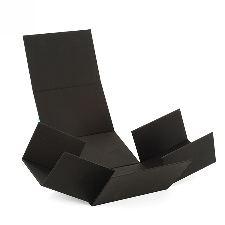 Custom Design Foldable Black Paper Cardboard Storage Collapsible Magnetic Closure Rigid Box Packaging