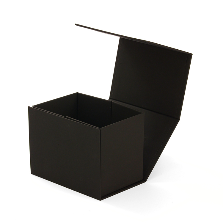 Custom Design Foldable Black Paper Cardboard Storage Collapsible Magnetic Closure Rigid Box Packaging