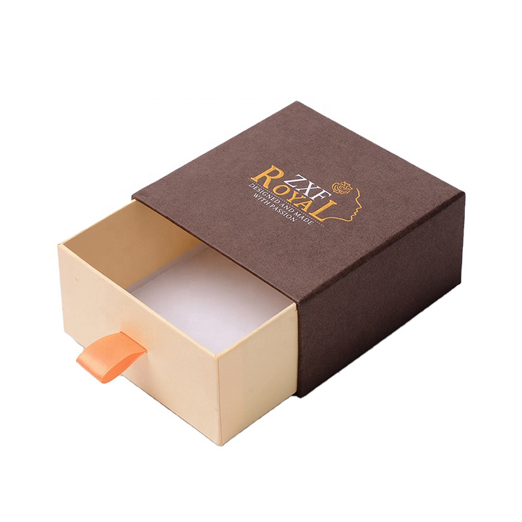 Wholesale Brown Printed Debossed Luxury Rigid Cardboard Drawer Sliding Gift Packaging Box for Electronics