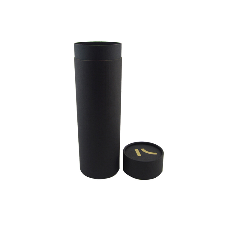 Round Cardboard Black Cylinder Packaging Gift Tube for Food Packaging