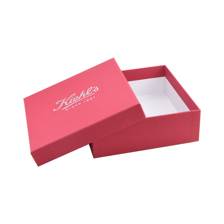 Silver Logo Lid and Base Beauty Packaging Gift Box Rigid Cardboard Makeup Packaging Gift Box with Lid Off