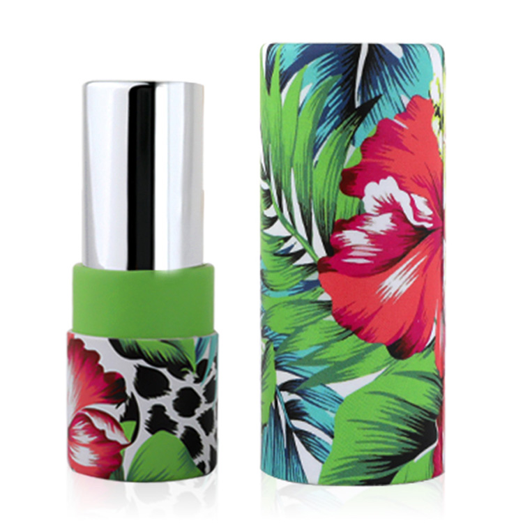 Eco Friendly Round Cosmetic Packaging Twist Push Up Lip Balm Kraft Paper Cylinder Tubes