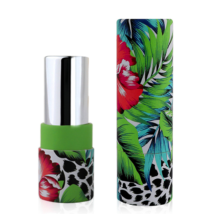 Eco Friendly Round Cosmetic Packaging Twist Push Up Lip Balm Kraft Paper Cylinder Tubes