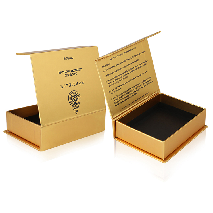 Luxury Gold Cardboard Jewelry Storage Packaging Box Flip Top Magnetic Closure Jewelry Packaging Gift Box