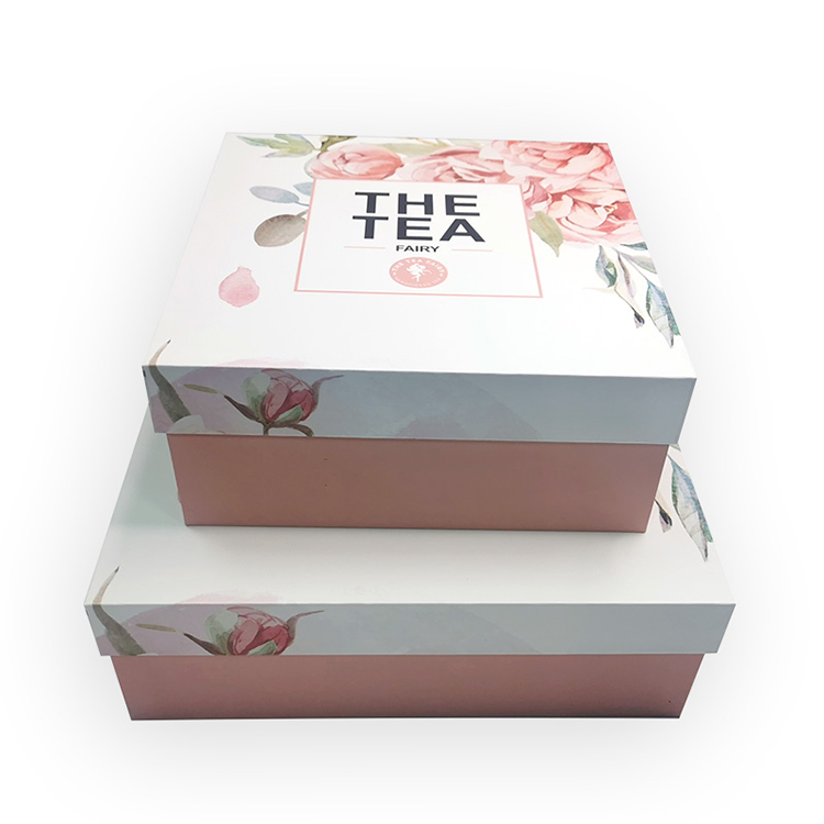 Luxury Base and Lid Paper Cardboard for Tea Top and Bottom Gift Packaging Box for Beverage