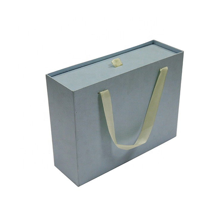 Rigid Cardboard Sliding Jewelry Accessories Box with Ribbon Rope Gift Sleeve Drawer Jewelry Packaging Box