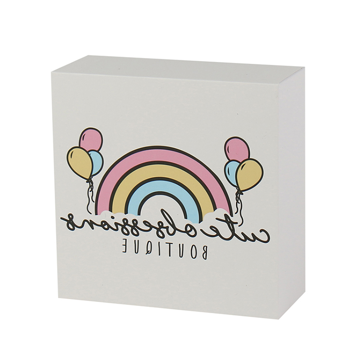 Luxury Square White Base and Lid Cardboard Gift Box Cosmetics Packaging Gift Box with Lid
