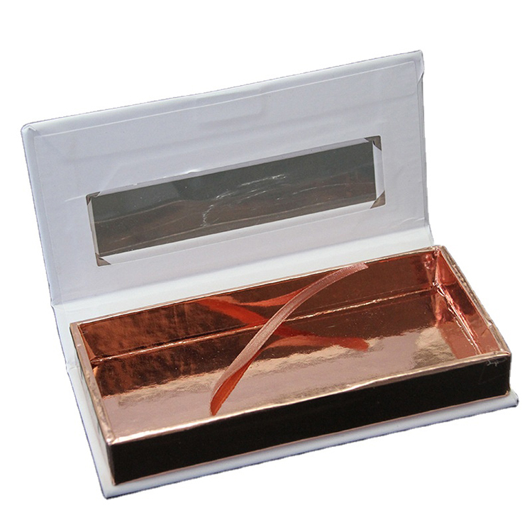 Rose Gold Eyelash Magnetic Gift Box Customized Private Label Eye Lash Boxes Vendor Clear Widow Eyelashes Box Packaging