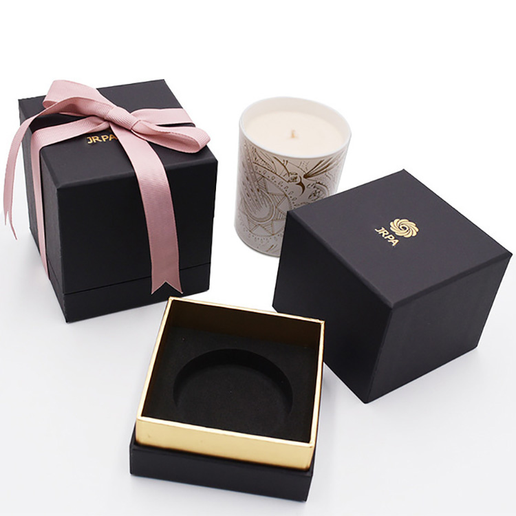Wholesale Bespoke UV Logo Matte Luxury Lid and Base Empty Square Rigid Paper Cardboard Gift Packaging Custom Candle Box