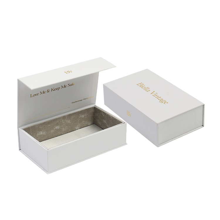 Custom Logo Flap Magnetic Closure Jewelry Box Rigid Cardboard Elegant Paper Necklace Gift Packaging