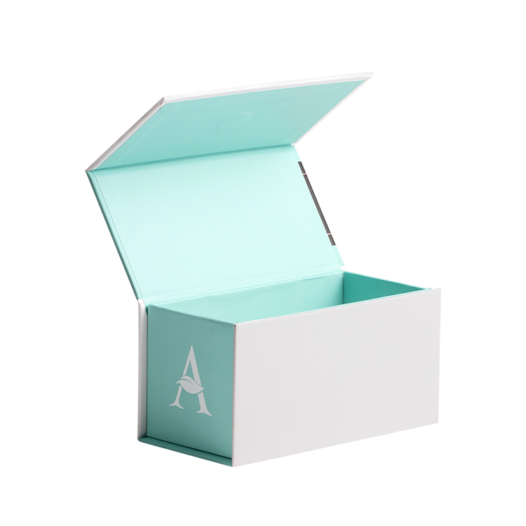 Up-Market Beauty Use Skin Care Set Gift Packaging Box Mint Green Magnetic Book Paper Box For Cosmetic Makeup Products
