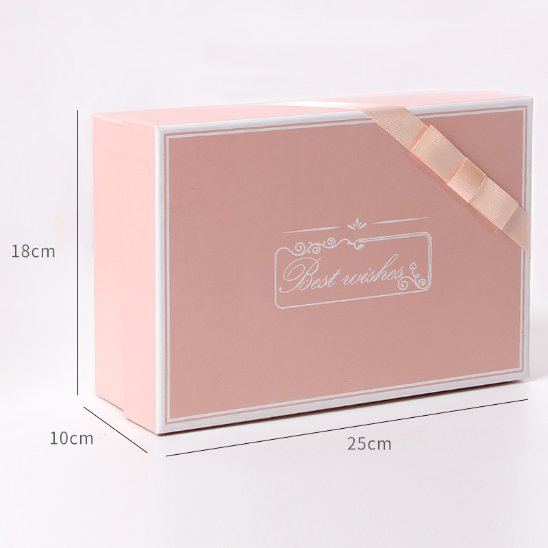 Customized Pink Decorative Keepsake 2 Pieces Rigid Gift Box With Base And Lid For Lingerie Bra Swimwear Bikini