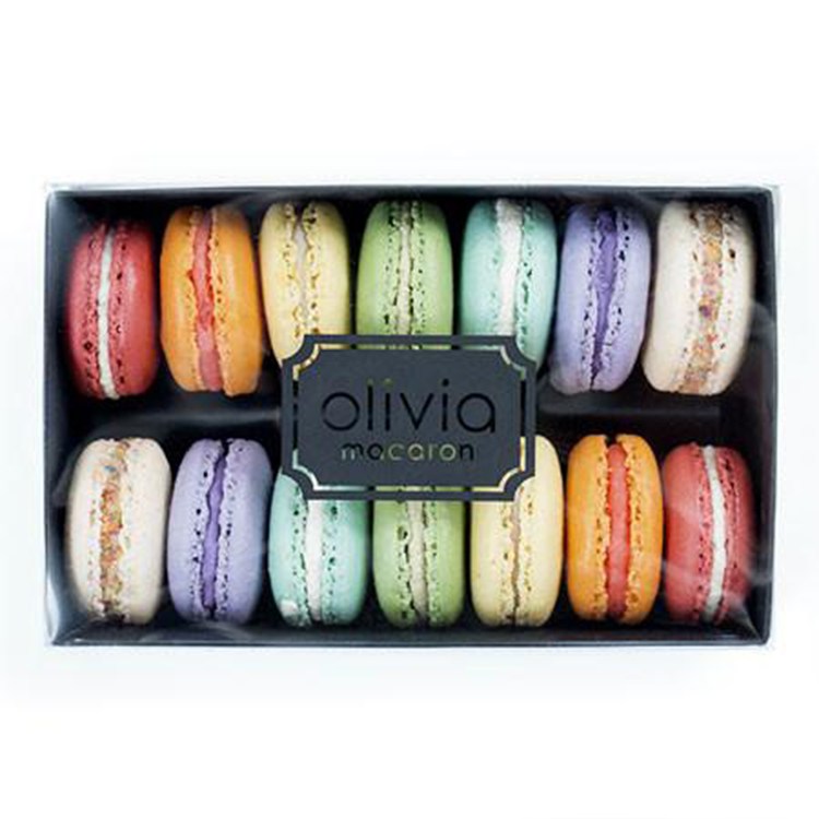 Black Luxury Sliding Out Open Cardboard Paper Packaging Gift Macaron Drawer Box with window