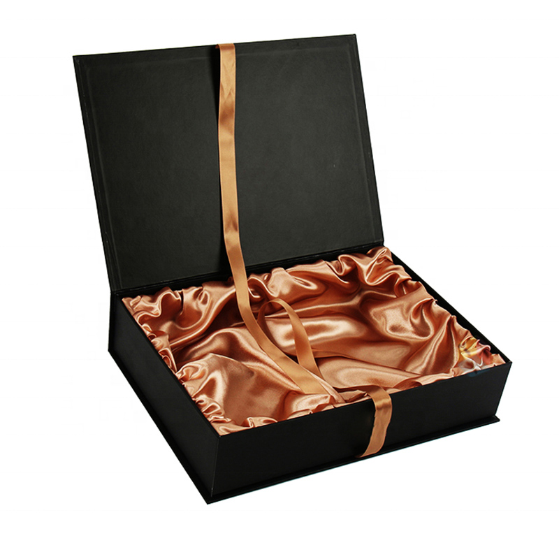 Custom Logo Luxury Cardboard Gift Virgin Human Hair Packaging Boxes Wholesale Black Bundle Wig Packaging For Hair Extension Box