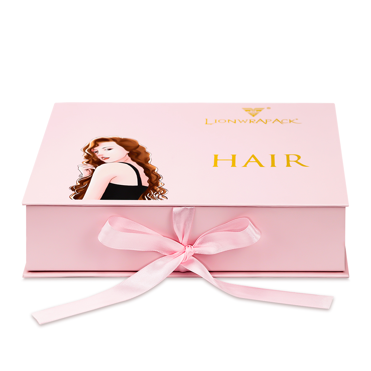 Wholesale Hair Extension Boxes Gift Bundles Packaging Boxes Pink Wig Packaging Box With Custom Logo