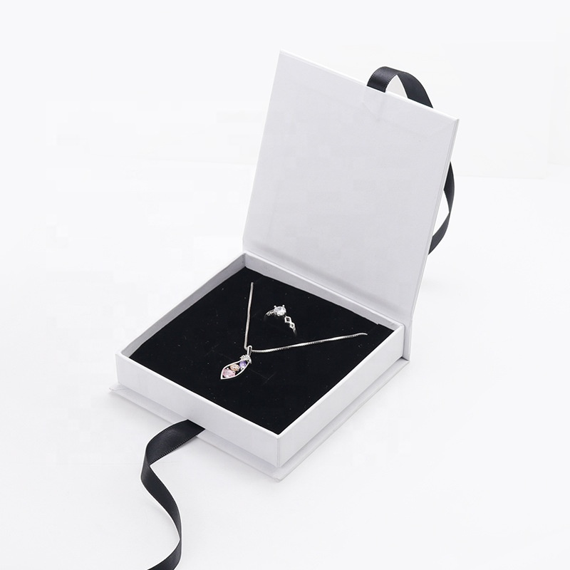 Wholesale Custom Logo White Luxury Necklace Ring Earring Jewelry Gift Paper Packaging Box