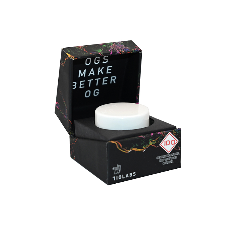 Custom Printed Wax Cannabis Marijuana Hemp Concentrate Container Glass Jar Packaging Box