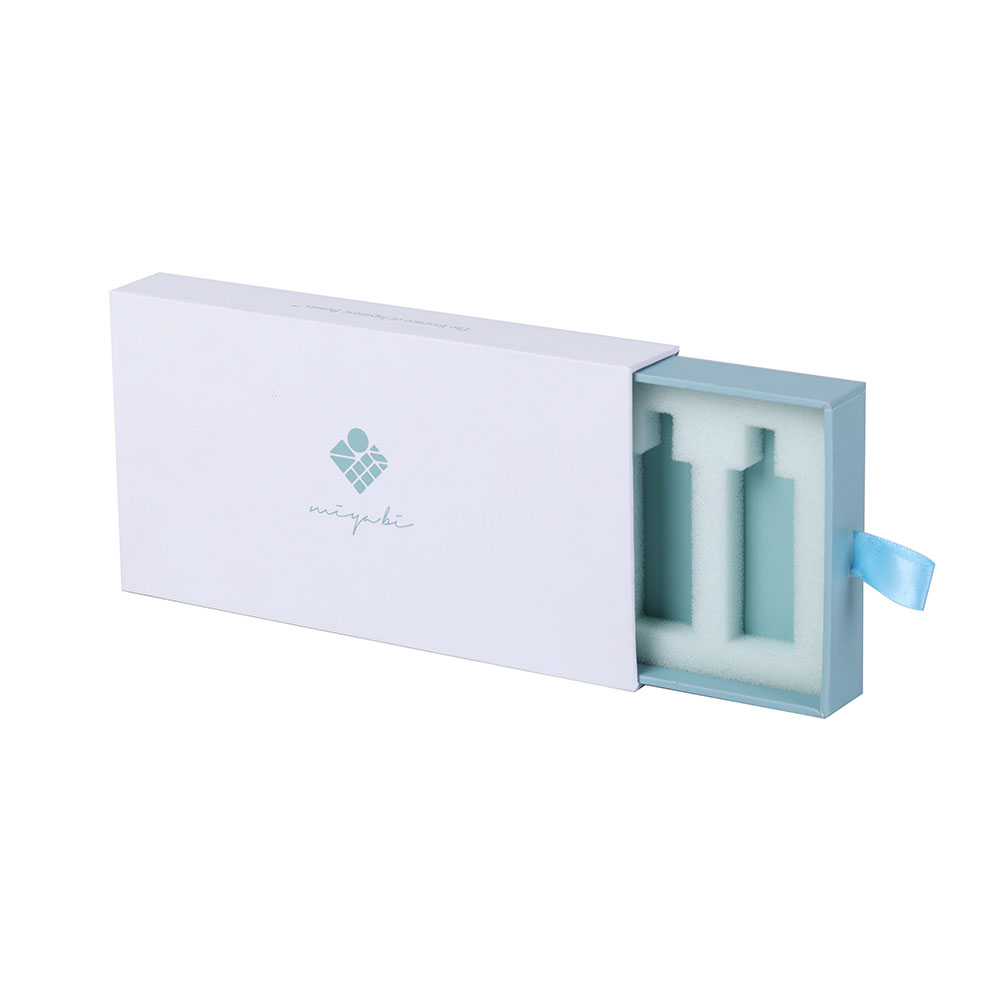 Custom Rigid Paper Cardboard Cosmetic Skincare Packaging Drawer Box with EVA Foam Insert