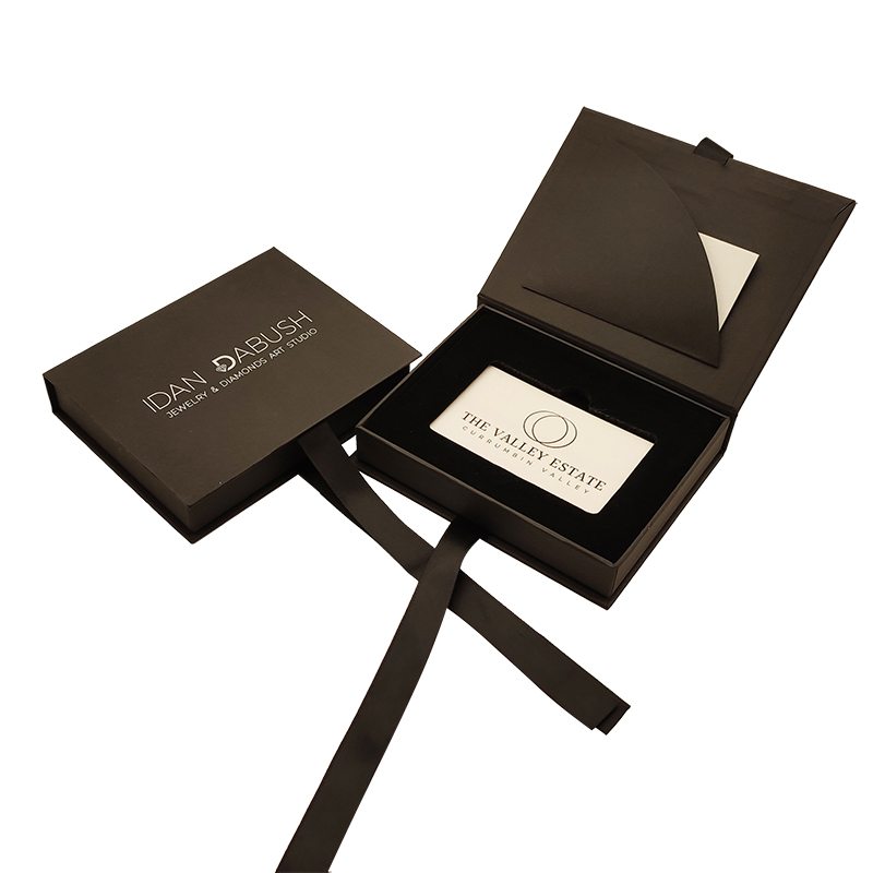 Custom Luxury Black Metal Gift Card Box Set Business Vip Card Packaging Membership Card Holder