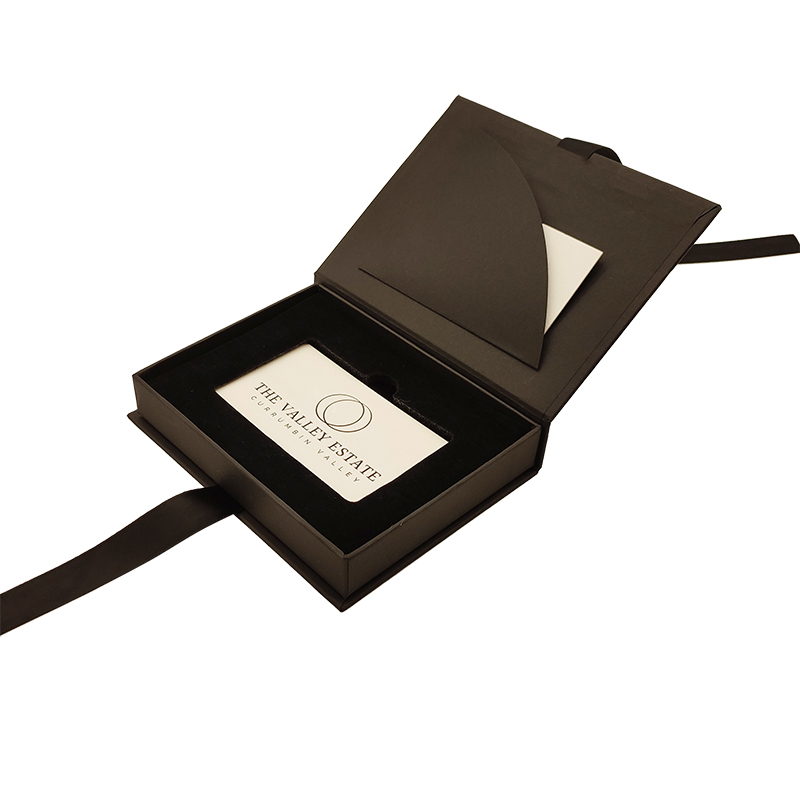 Custom Luxury Black Metal Gift Card Box Set Business Vip Card Packaging Membership Card Holder
