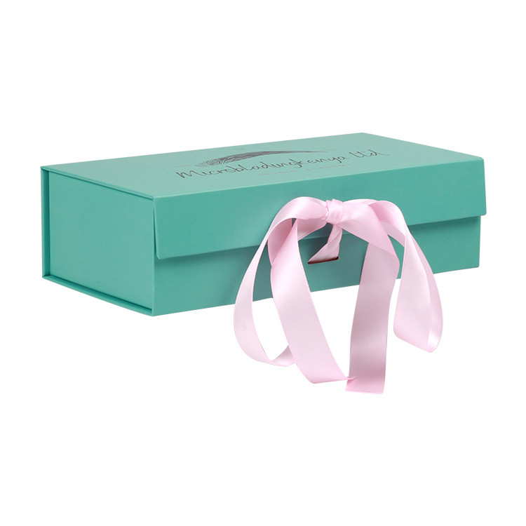New Design High Quality Printing Folding Magnetic Gift Box With Ribbon Packaging Boxes For Clothes